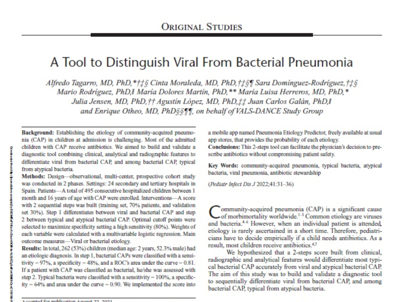 “A Tool to Distinguish Viral From Bacterial Pneumonia” | Julia Jensen, Pediatría
