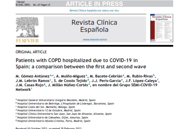 “Patients with COPD hospitalized due to COVID-19 in Spain: a comparison between the first and second wave” | José Manuel Casas Rojo, Medicina Interna