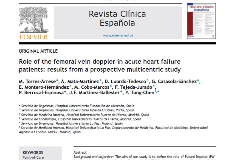 “Role of the femoral vein doppler in acute heart failure patients: results from a prospective multicentric study” | Davide Luordo, Urgencias