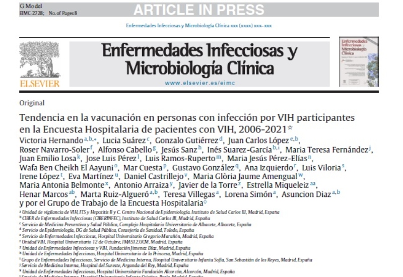 “Vaccination trends in people with HIV infection participanting in the hospital-based survey of patients infected with HIV, 2006-2021” | José Luis Pérez, Medicina Interna