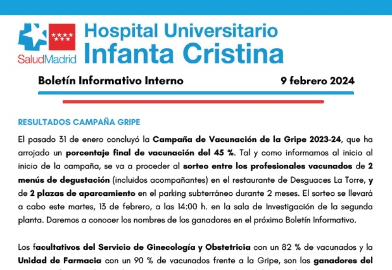 Boletín Informativo interno | 9 febrero 2024