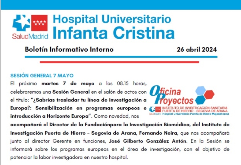 Boletín Informativo Interno | 26 abril 2024