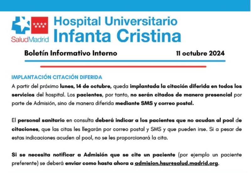 Boletín Informativo Interno | 11 octubre 2024