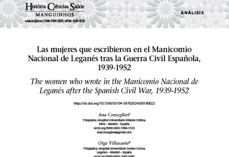 Las mujeres que escribieron en el Manicomio Nacional de Leganés tras la Guerra Civil Española, 1939- 1952″ | Ana Conseglieri