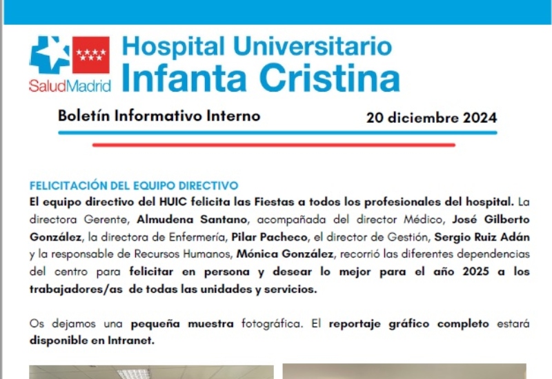Boletín Informativo Interno | 20 diciembre 2024