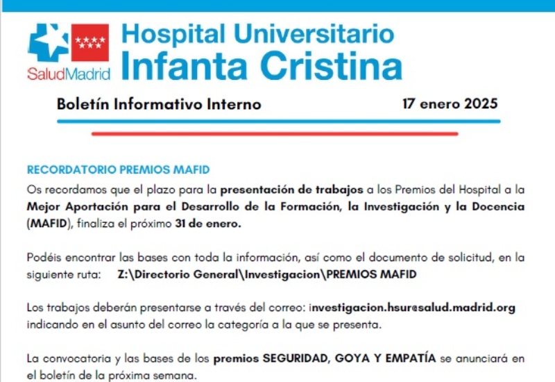 Boletín Informativo Interno | 17 enero 2025