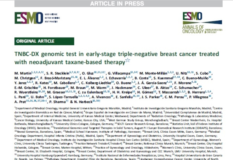 “TNBC-DX genomic test in early-stage triple-negative breast cancer treated with neoadjuvant taxane-based therapy” | Coralia Bueno, Oncología