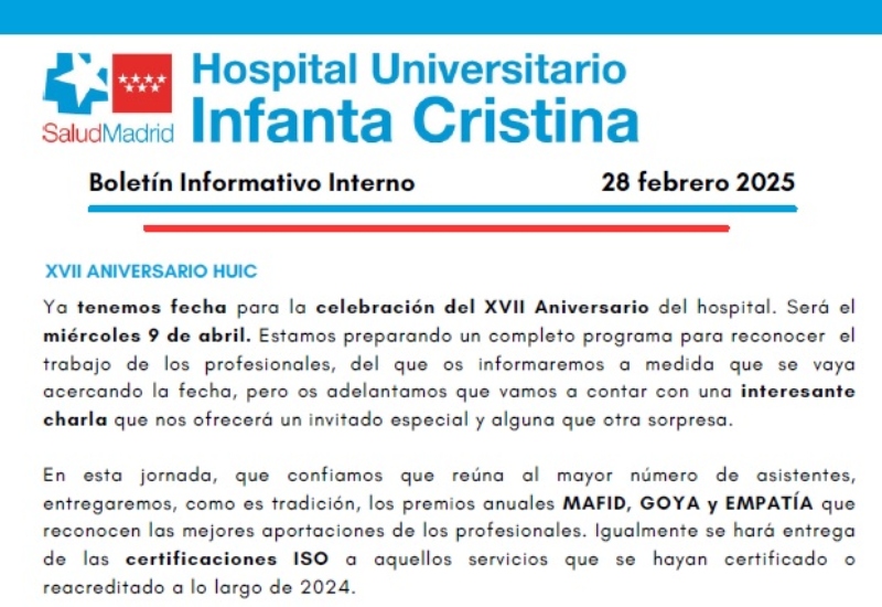 Boletín Informativo Interno | 28 febrero 2025
