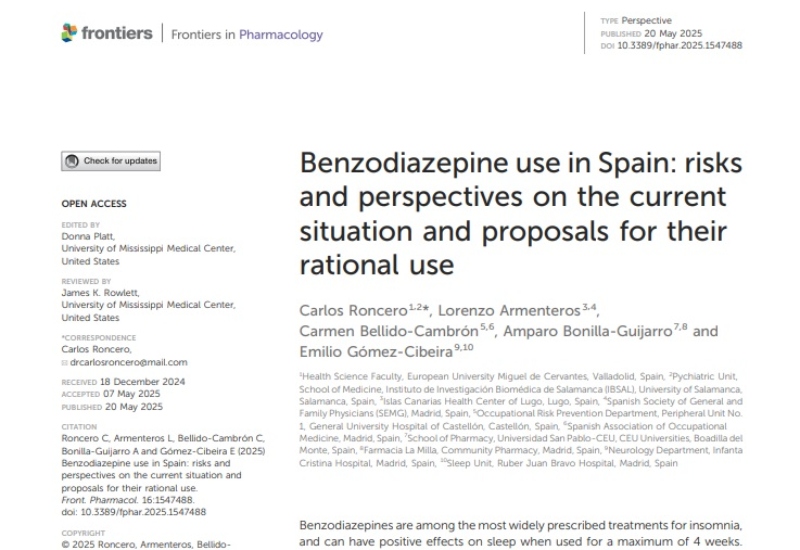 “Benzodiazepine use in Spain: risks and perspectives on the current situation and proposals for their rational use” | Emiliop Gómez Cibeira, Neurología