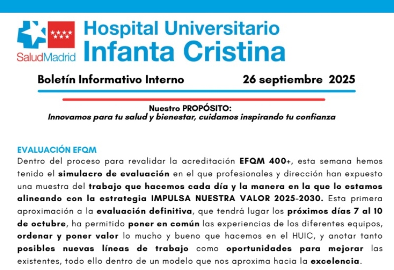 Boletín Informativo Interno | 26 septiembre 2025