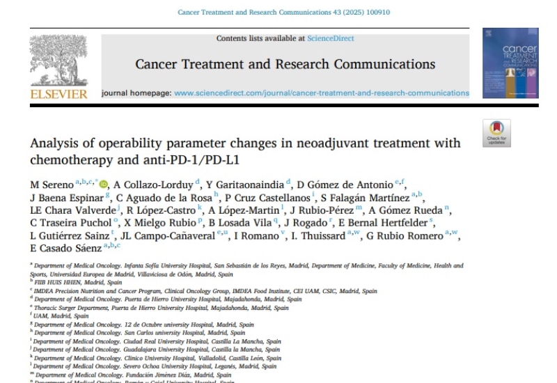 “Analysis of operability parameter changes in neoadjuvant treatment with chemotherapy and anti-PD-1/PD-L1” | Elsa Bernal, Oncología