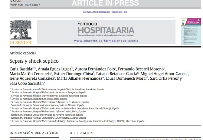 “Sepsis y shock séptico” | Miguel Ángel Amor, Farmacia