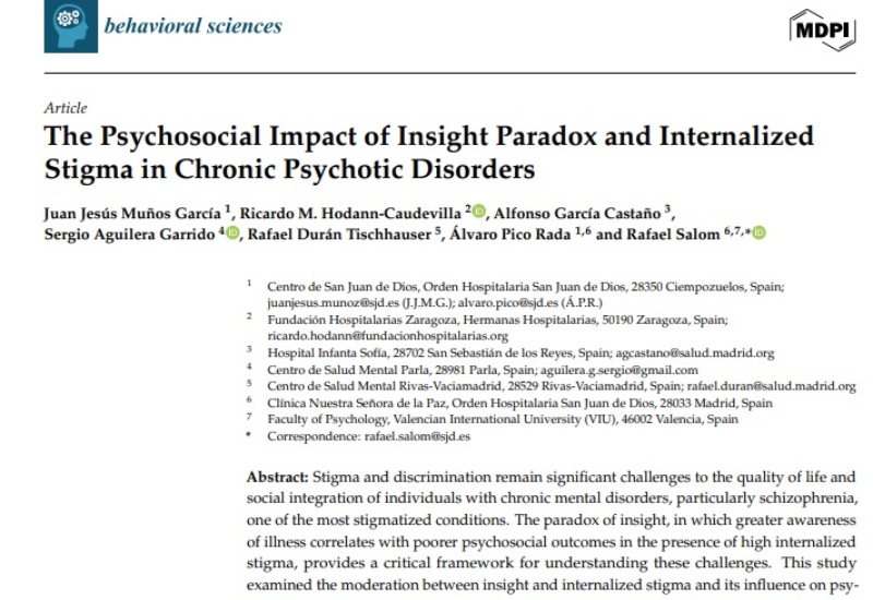 “The Psychosocial Impact of Insight Paradox and Internalized Stigma in Chronic Psychotic Disorders” | Sergio Aguilera, CSM