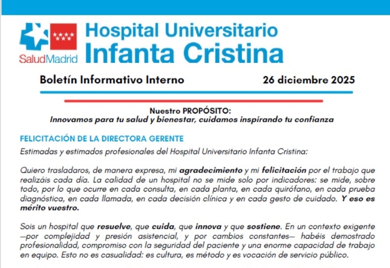 Boletín Informativo Interno | 26 diciembre 2025