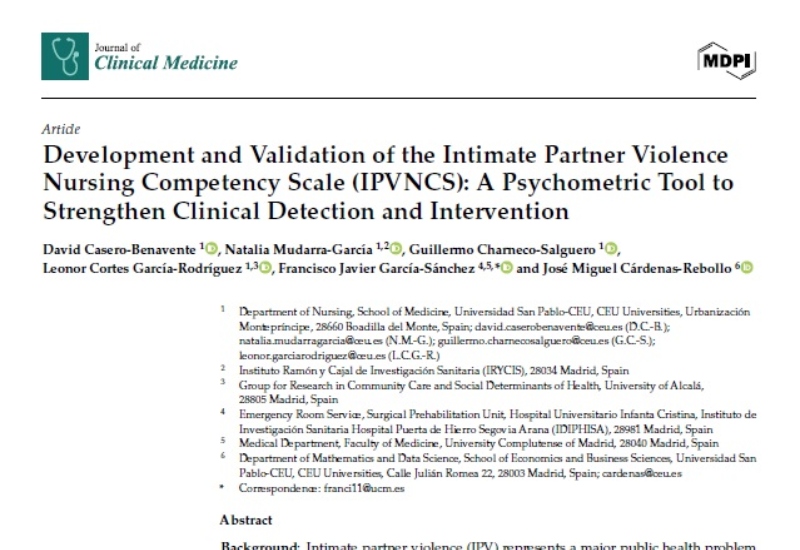 Development and Validation of the Intimate Partner Violence Nursing Competency Scale (IPVNCS): A Psychometric Tool to Strengthen Clinical Detection and Intervention | Fran Garcia, Urgencias