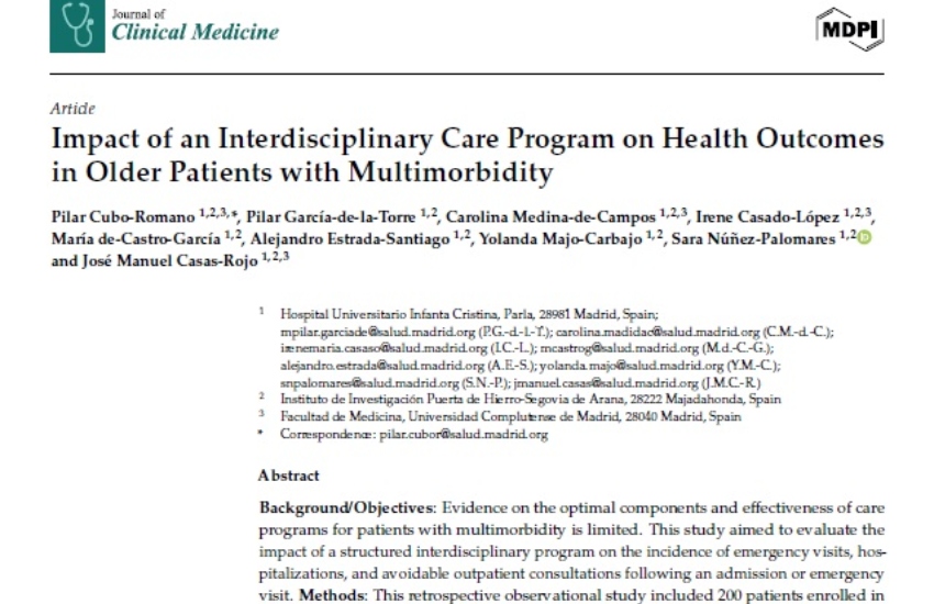 El Journal of Clinical Medicine publica los resultados del Programa de Atención al Paciente Crónico Complejo del HUIC