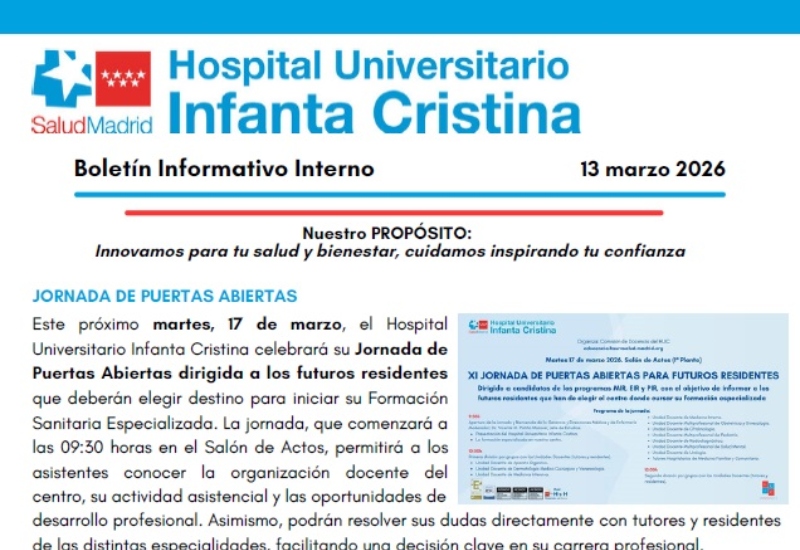 Boletín Informativo Interno | 13 marzo 2026